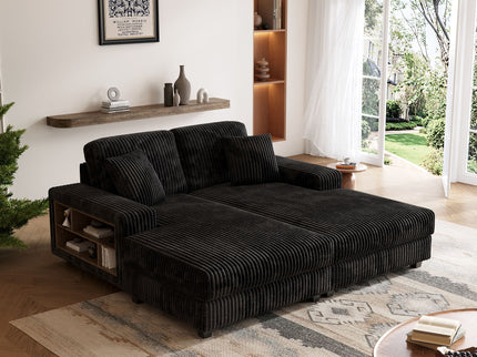Convertible Sectional Sofa, Sleeper Oversized Living Room Lounge