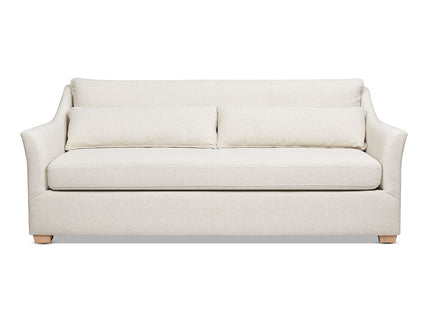 Ada - Flared Arm Contemporary Sofa With Lumbar Pillows - Flax White