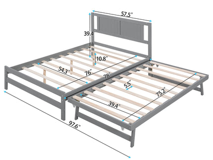 Platform Bed With Adjustable Trundle