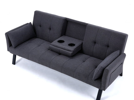 Sofa Bed With Foldable Design And Cup Holder