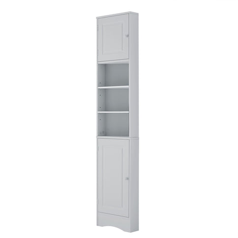 Multi Functional Corner Cabinet With Adjustable Shelves And 2 Doors