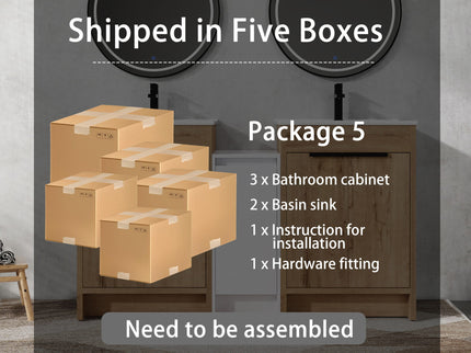 Freestanding Bathroom Vanity & Sink, Storage Cabinets, Soft Closing Doors