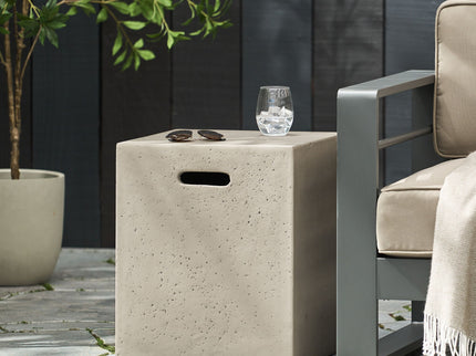 Modern Tank Holder Side Table With Smooth Concrete Surface