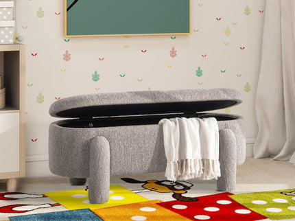 Hugo - Oval Fully Upholstered Storage Bench