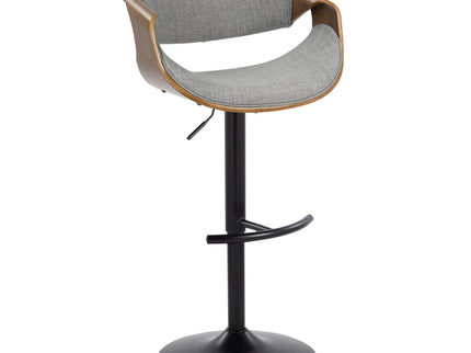 Curvo - Mid Century Modern Adjustable Barstool With Swivel & Rounded T Footrest (Set of 2)