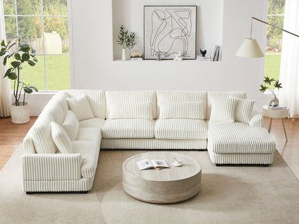 Oversized Sectional Sofa U - Shaped Sofa Couch Modern Sofa Upholstered In Soft With A Chaise Lounge For Living Room