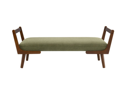 Mid-Century Bench With Wood Legs