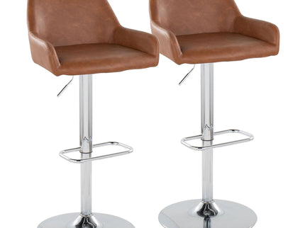 Daniella - Contemporary Adjustable Barstool With Swivel With Rounded Rectangle Footrest (Set of 2)
