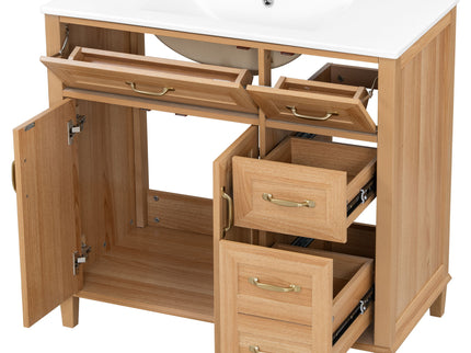 Bathroom Vanity With Sink, Soft Close Doors & Drawers - Wood