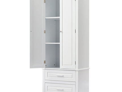Tall Storage Cabinet With 2 Drawers For Bathroom