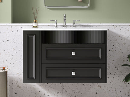 Wall Mounted Bathroom Vanity With 2 Drawers, Sink, Floating Storage Unit
