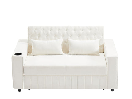 Pull-Out Sofa Bed Convertible Couch With Adjustable Backrest For Living Room
