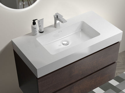 Alice - Bathroom Vanity Wall Mounted With Sink, Large Storage Floating Bathroom Vanity For Modern Bathroom, One-Piece Sink Basin Without Drain And Faucet