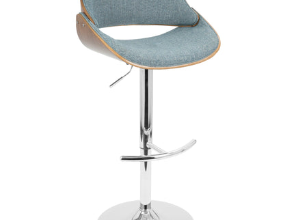 Fabrizzi - Mid Century Modern Adjustable Barstool With Swivel With Rounded T Footrest (Set of 3)