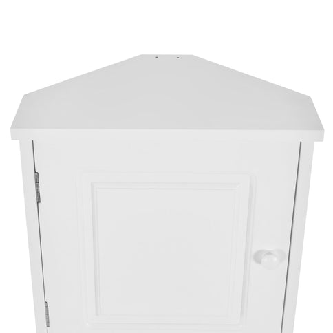 Multi Functional Corner Cabinet With Adjustable Shelves And 2 Doors