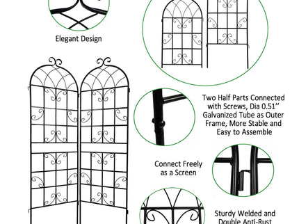 Metal Garden Rustproof Trellis For Climbing Plants Outdoor Flower Support