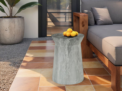 Round Outdoor End Table - Marble