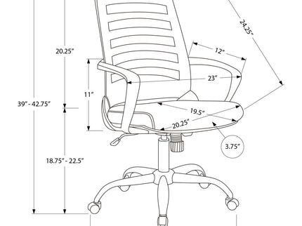 Office Chair, Adjustable Height, Swivel, Ergonomic, Armrests