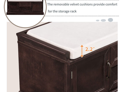 Hearth & Haven Daisy - Storage Bench With 2 Drawers And 2 Cabinets