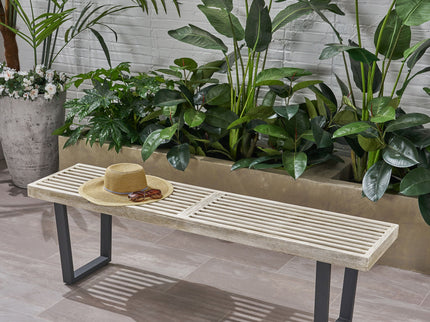 Intrinsic - Outdoor Dining Bench With Slat Top