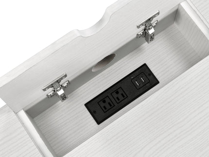 Verster - Writing Desk With USB - Black / Natural