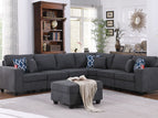 Dark Gray / 6 Seater RAF Sectional With Ottoman