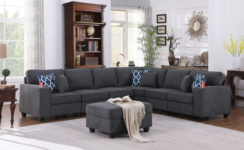 Cooper - Sectional Sofa With Ottoman And Cupholder
