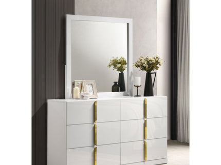 Lauryn - 6 Drawer Dresser With Mirror - Gloss White