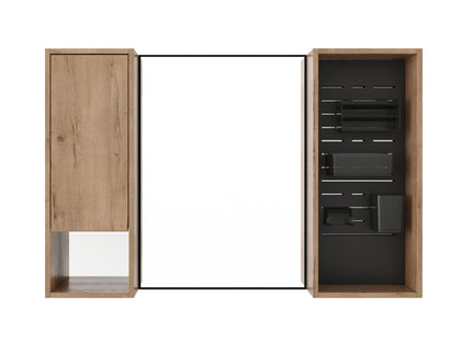 41.6" Wall Mounted Bathroom Cabinet With Soft Close Door, Storage Cabinet Featuring - Imitative Oak