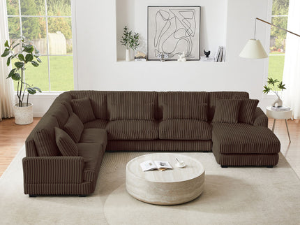 Oversized Sectional Sofa U - Shaped Sofa Couch Modern Sofa Upholstered In Soft With A Chaise Lounge For Living Room