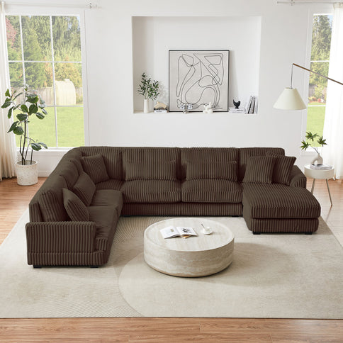 Oversized Sectional Sofa U - Shaped Sofa Couch Modern Sofa Upholstered In Soft With A Chaise Lounge For Living Room