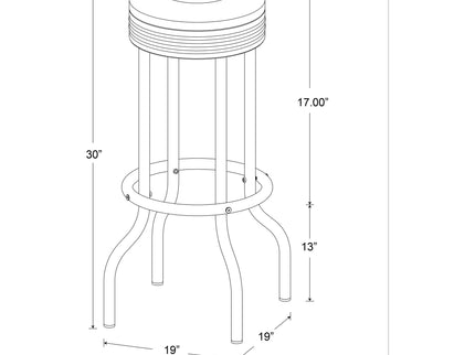 Bar Height Stool Vintage Style (Set of 2)
