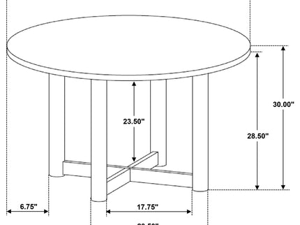 Graham - Round Dining Table With X Cross Base - Walnut
