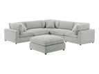 Gray / 4 Seater Sectional And Ottoman