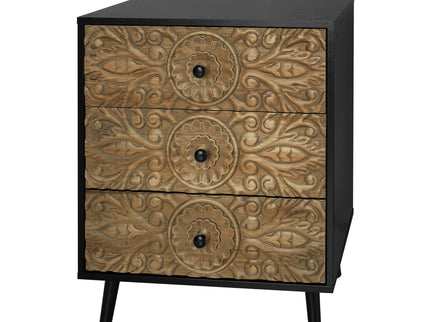 3 Drawer Cabinet, Suitable For Bedroom - Black