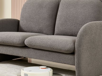 Loveseat Sofa Small Couch For Living Room, Sherpa Fabric Upholstered Loveseat Sofa Couch, Small Loveseat Sofa For Apartment, Bedroom
