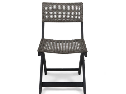 Bistro Foldable Chair With Wicker Backrest