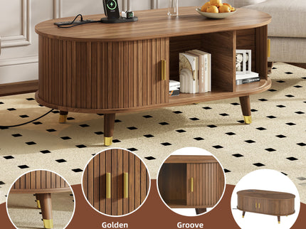 TV Stand & Coffee Table Set With Charging Station