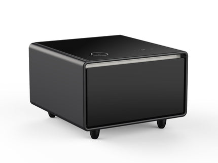 Modern Smart Side Table With Built-In Fridge, Wireless Charging, Temperature Control, Power Socket, USB Ports, Outlet Protection, Induction Light