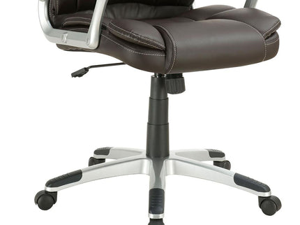 Swivel Office Chair With Armrests, Adjustable Height - Brown