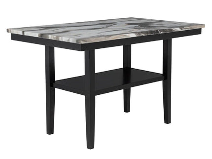 5 Piece Counter Dining Set With Table, Chairs - Black / Brown