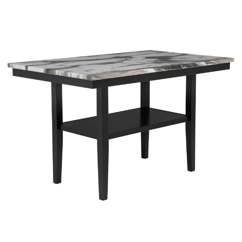 5 Piece Counter Dining Set With Table, Chairs - Black / Brown