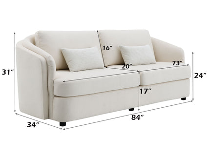 Mariko - 3 Piece Living Room Set Sofa Loveseat Chair - Beige