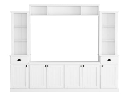 Minimalist Entertainment Wall Unit Set With Bridge For TVs Up To 75"