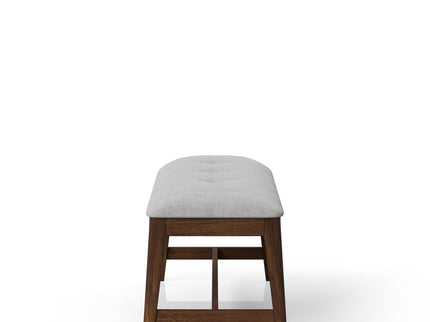Backless Upholstered Dining Bench Mid Century Seating - Beige