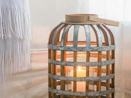 Decorative Lantern With Handle, Wooden Lantern For Indoor Outdoor, Home Garden Wedding