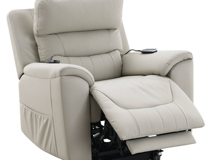 Marsha - Power Recliner With Lift & Massage - Light Gray