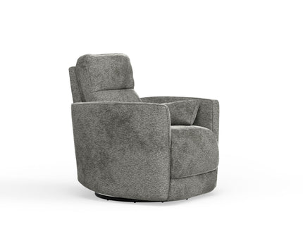 Milan - Swivel Recliner With Manual Footrest - Gray