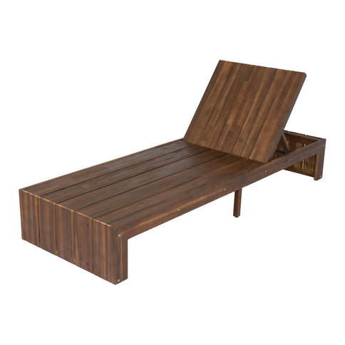 Adjustable Outdoor Chaise Lounge Patio Recliner With Removable Cushion