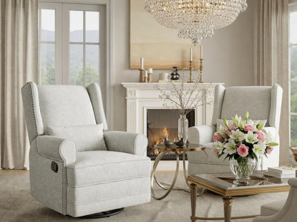 Extra Wide Swivel Recliner Glider Chair With Footrest